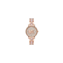 Michael Kors Womens Sofie Stainless Steel Quartz Watch With Stainless-Steel-Plated Strap, Rose Gold, 14 (Model: Mk4336)