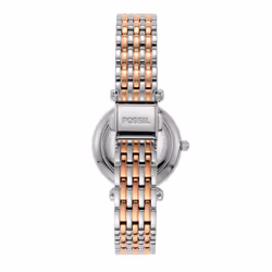Fossil Women's Carlie Mini Quartz Stainless Steel Three-Hand Watch  Color: Rose Gold/Silver (Model: ES4649)