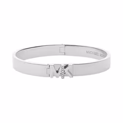 Michael Kors Stainless Steel MK Logo Bangle Bracelet for Women Color: Silver (Model: MKJ7698040)