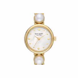 Kate Spade New York Women's Monroe Quartz Stainless Steel and Pearl Three-Hand Watch  Color: Gold/Pearl (Model: KSW1687)