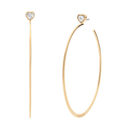 Michael Kors Stainless Steel and Cubic Zirconia Hoop Earrings for Women  Color: Gold (Model: MKJ7900710)