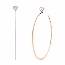 Michael Kors Stainless Steel and Cubic Zirconia Hoop Earrings for Women  Color: Rose Gold (Model: MKJ7902791)