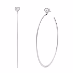 Michael Kors Stainless Steel and Cubic Zirconia Hoop Earrings for Women Color: Silver (Model: MKJ7901040)