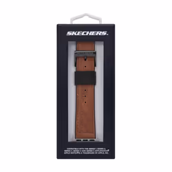 Skechers All-Gender Apple 38/40/41mm Faux Leather Interchangeable Watch Band Strap  Color: Brown (Model: SRS1002)
