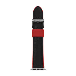 Skechers All-Gender Apple 38/40/41mm Faux Leather Interchangeable Watch Band Strap  Color: Black (Model: SRS1003)