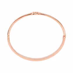 Michael Kors Brass and Pav? Crystal MK Logo Bangle Bracelet for Women  Color: Rose Gold (Model: MKJ8003791)