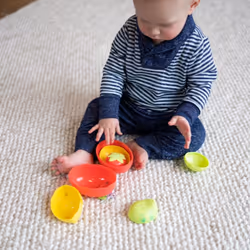 Stack and Nest Fruit Pals, Stacking Toy, Newborn Baby Toy, Sensory Toy for Babies with Colours and Sounds, Development Toy for Boys and Girls Aged 12