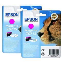Original T0713 Ink Cartridges, Magenta (Twin Pack), Genuine