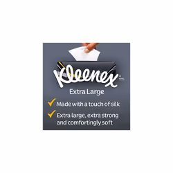 Kleenex Extra Large Facial Tissues, 100% Recyclable Packaging, 24 Compact Tissue Boxes (1056 Tissues)
