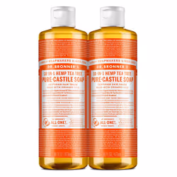 Dr. Bronner's - Pure-Castile Liquid Soap (Tea Tree 16 ounce 2-Pack) - Made with Organic Oils 18-in-1 Uses: Acne-Prone Skin ...