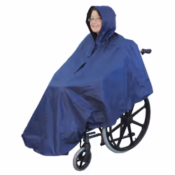 Wheelchair Poncho - Waterproof Wheelchair Cover - Wheelchair Clothing - Blue