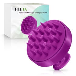 HEETA Hair Scalp Massager  Updated Wet and Dry Hair Shampoo Brush Scalp Massage Brush with Soft Silicone Brush Head Massager  Purple