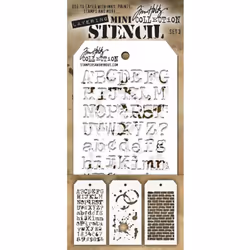 Tim Holtz - Nine Mini Layering Stencils - Industrial  Gears  Plus  Clo