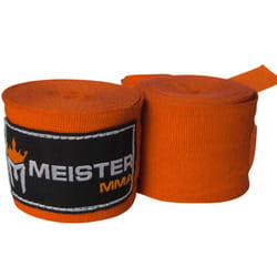 Meister Adult 180 Semi-Elastic Hand Wraps for MMA & Boxing Pair - Orange