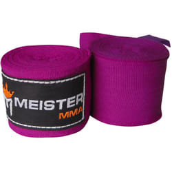 Meister Adult 180 Semi-Elastic Hand Wraps for MMA & Boxing Pair - Purple