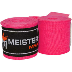 Meister Junior 108 Elastic Cotton Hand Wraps for MMA & Boxing Pair - Pink