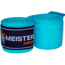 Meister Junior 108 Elastic Cotton Hand Wraps for MMA & Boxing Pair - Turquoise