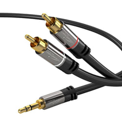 KabelDirekt 797698090061 audio cable 2 m 2 x RCA 3.5mm Black