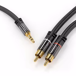 KabelDirekt 797698090061 audio cable 2 m 2 x RCA 3.5mm Black