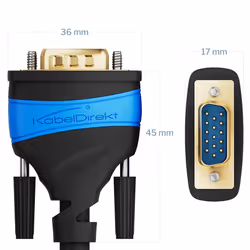 VGA Cable â 0,5m â for Maximum Video Quality Thanks to High-Purity Copper Conductors (Full HD, VGA to VGA Monitor Cable & VGA Lead, Connects