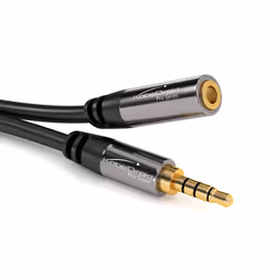 KabelDirekt 5m Headset Extension Cable (AUX Cable 3.5mm male > 3.5mm female connector 4-pole) PRO Series