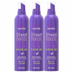 Aussie Sprunch Mousse 24 Hour Curl Lock, Flexible Hold 6.80 oz (Pack of 3)