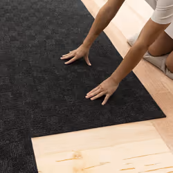 Mohawk Home 24"""" x 24"""" Indoor/Outdoor 0.25"""" Pile Height  Peel and Stick Carpet Tile  Black Polyester  (15 Tiles) (60 sqft/Box)