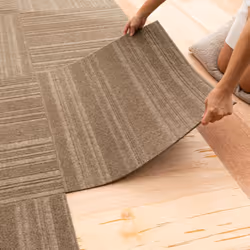 Mohawk Home 24"""" x 24"""" Indoor/Outdoor 0.25"""" Pile Height Peel and Stick Carpet Tile Brown Polyester (15 Tiles) (60 ...
