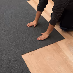 Mohawk Home 24"""" x 24"""" Indoor/Outdoor 0.25"""" Pile Height  Peel and Stick Carpet Tile  Grey Polyester  (15 Tiles) (60 sqft/Box)