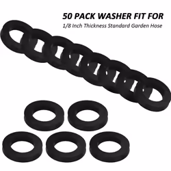 50 Pieces Beer Gaskets Beer Line Washer Keg Tap Line Washer Black Rubber Coupling Gasket for Beer Seal 18 Inch Thickness