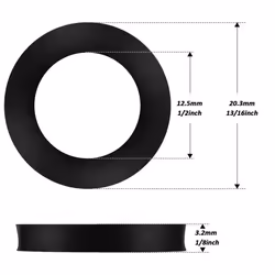 50 Pieces Beer Gaskets Beer Line Washer Keg Tap Line Washer Black Rubber Coupling Gasket for Beer Seal 18 Inch Thickness