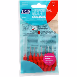 TEPE Interdental Brushes Red Original (0.5mm) / Simple and effective cleaning of interdental spaces / 1 x 8 brushes