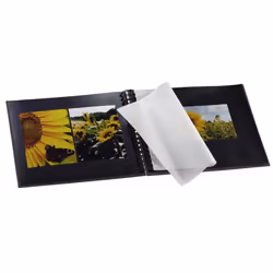 Hama Fine Art photo album, 50 black pages (25 sheets), spiral album 28 x 24 cm, with cut-out window, black
