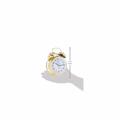 Acctim CK0030 Large-Bell Alarm Clock - Brass, 16.5 x 12 x 5.5 cm