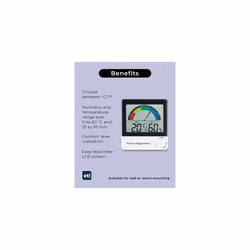 Healthy living thermometer & hygrometer with comfort zone indication