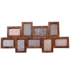 Sass & Belle Dark Wood Photo Frame with 9 Apertures