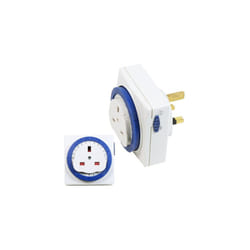 Timer Switch Square | 24 Hour Segment Timer Light Switch | White UK Plug | S24HRSQT3