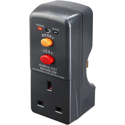 Masterplug ARCDKG-MP Single Socket RCD Safety Adaptor, 112 x 72.3 x 50.5 mm, Black
