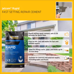 â Jetcem Rapid Set Cement â Internal And External Use â Ideal For Repairing Cement â Easy Mix Formula â Fast-Setting â Grey â 6kg Bag