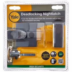 Yale P-85-DMG-PB-40 Deadlocking Nightlatch, Dark Metallic Finish/Brass Cylinder, 40 mm Backset, High Security, with Automatic Deadlock