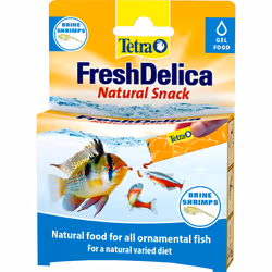 Fish Food Fresh Delica Brine Shrimp 48g, Gel Food Treats for Healthy Feeding Fun for all Onamental Fish