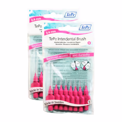 TePe Interdental Brushes 0.4mm Pink - 2 Packets of 8 (16 Brushes)