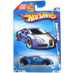 Hot Wheels 2010-160 Blue Bugatti Veyron Hot Auction 1:64 Scale