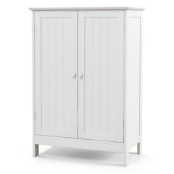 87cm Bathroom Storage Cabinet 3-Tier Floor Cabinet w/ Adjustable Shelf