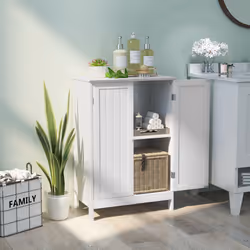 87cm Bathroom Storage Cabinet 3-Tier Floor Cabinet w/ Adjustable Shelf