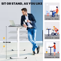 140 x 70 cm Height Adjustable Standing Desk with Motor Ergonomic Table