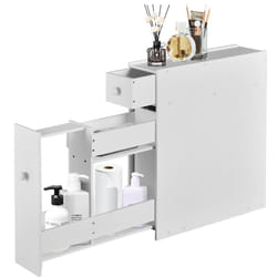 Slim Floor Cabinet Toilet Storage Bathroom Unit With Slid-out Drawers