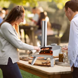 Portable Outdoor Pizza Oven Stainless Steel Pizza Maker Picnic w/Chimney