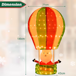 4.5 FT Lighted Santa in Hot Air Balloon LED Christmas Xmas Decoration