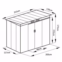 7FT x 4FTGarden Shed Outdoor Tool Utility Storage House W/Sliding Door